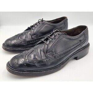 VINTAGE REGAL IMPERIAL WING TIP PEBBLE LEATHER DRESS SHOE SIZE 9.5 C